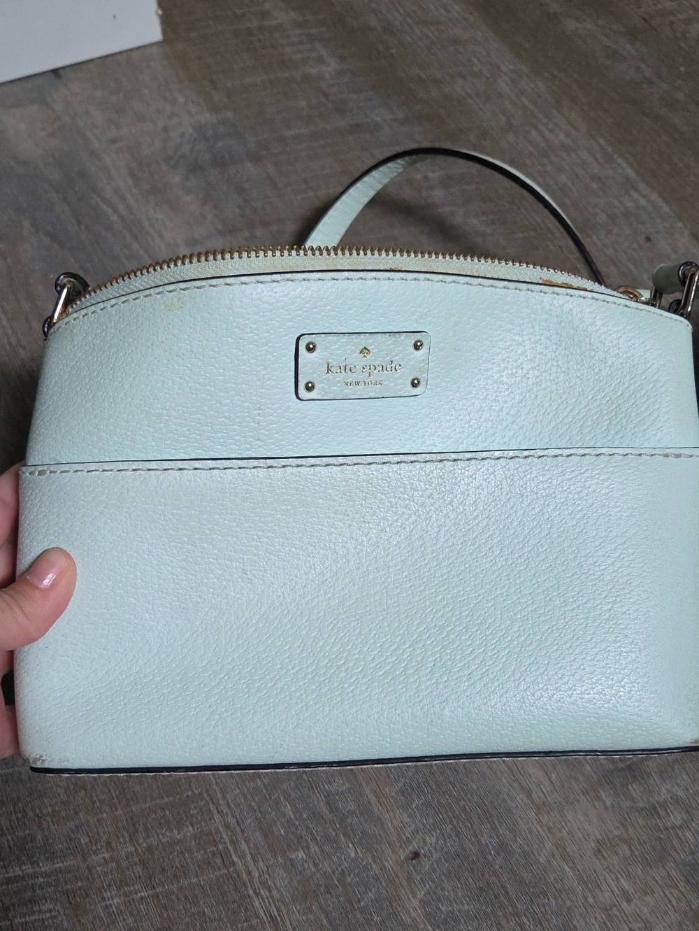 kate spade Mint Pebbled Leather Crossbody with Gold Hardware